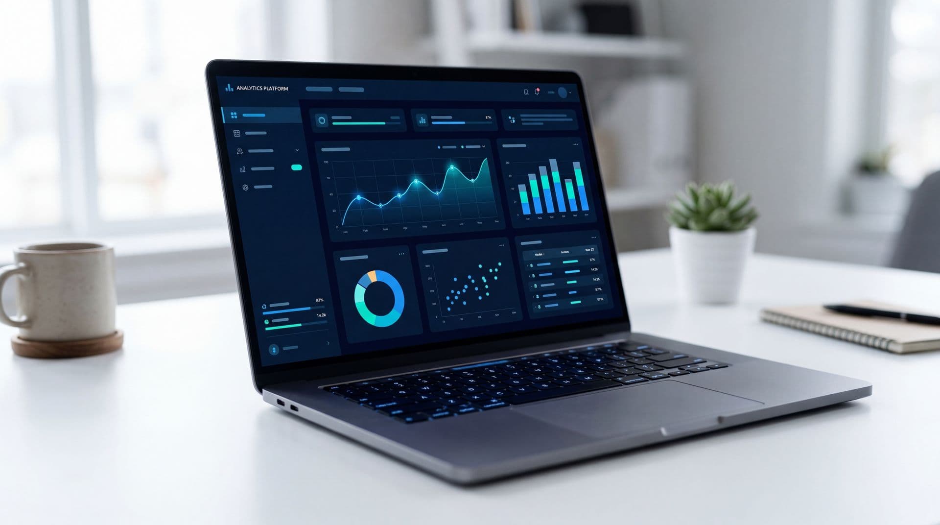 Analytics dashboard showing real-time data on a laptop screen